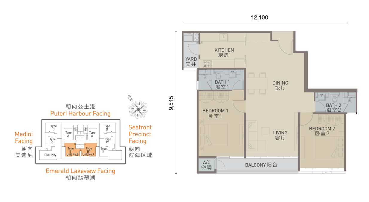 Floor Plan Type B/B/1