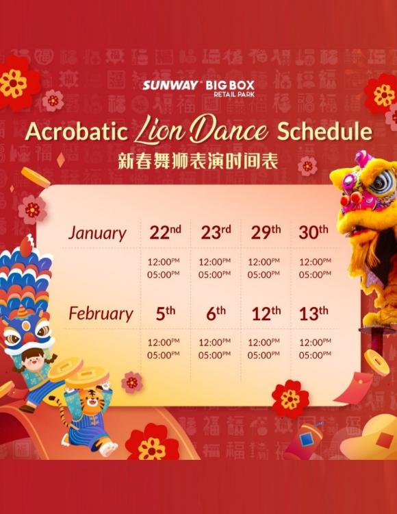 Acrobatic Lion Dance Schedule