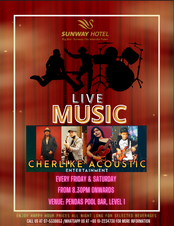 Cherlike Acoustic Entertainment will be performing from 8.30 PM onwards